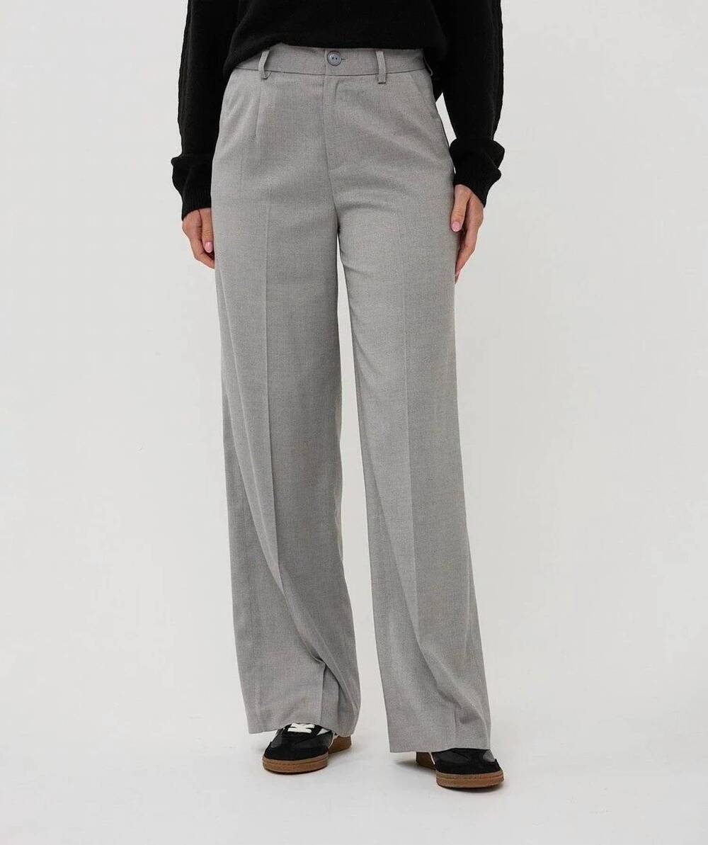 NEW ESQUALO tiril trousers wide leg lurex pants in light grey melange